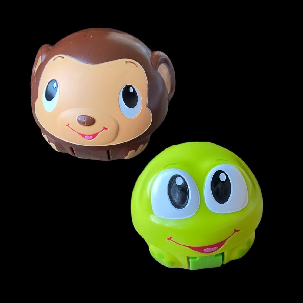 Bright Starts Giggables -Rolling Monkey & Frog Noise Maker Giggling Balls